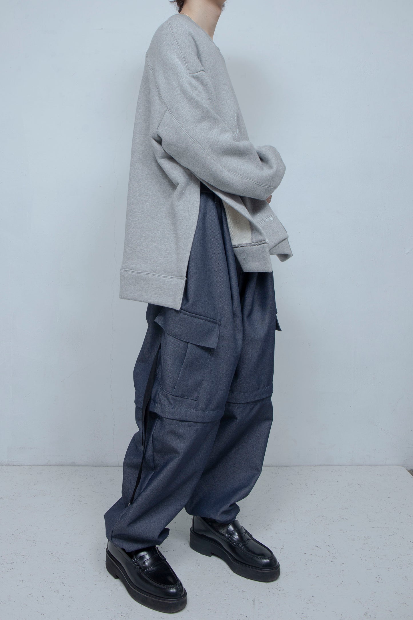 LB24SS-PO05-SFR-HP | 手绘汗水套头衫 | 灰色 MARL