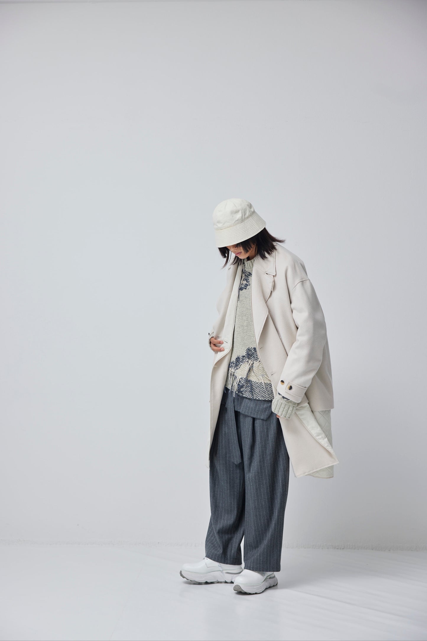 LB23AW-CO01-SSM | Pinsonic Separable 3WAY Chester Coat | IVORY