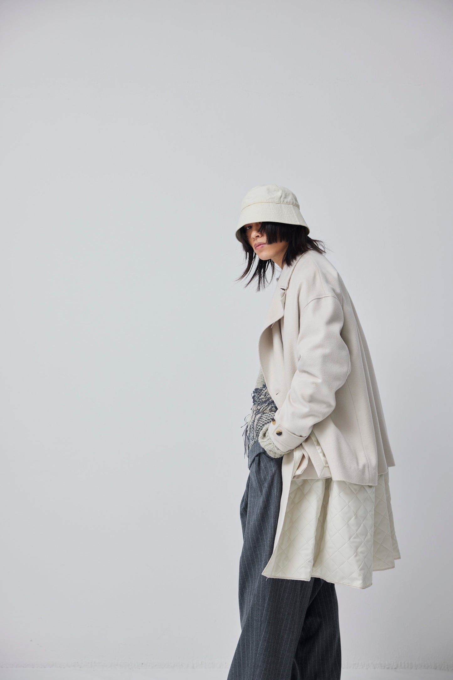 LB23AW-CO01-SSM | Pinsonic Separable 3WAY Chester Coat | IVORY