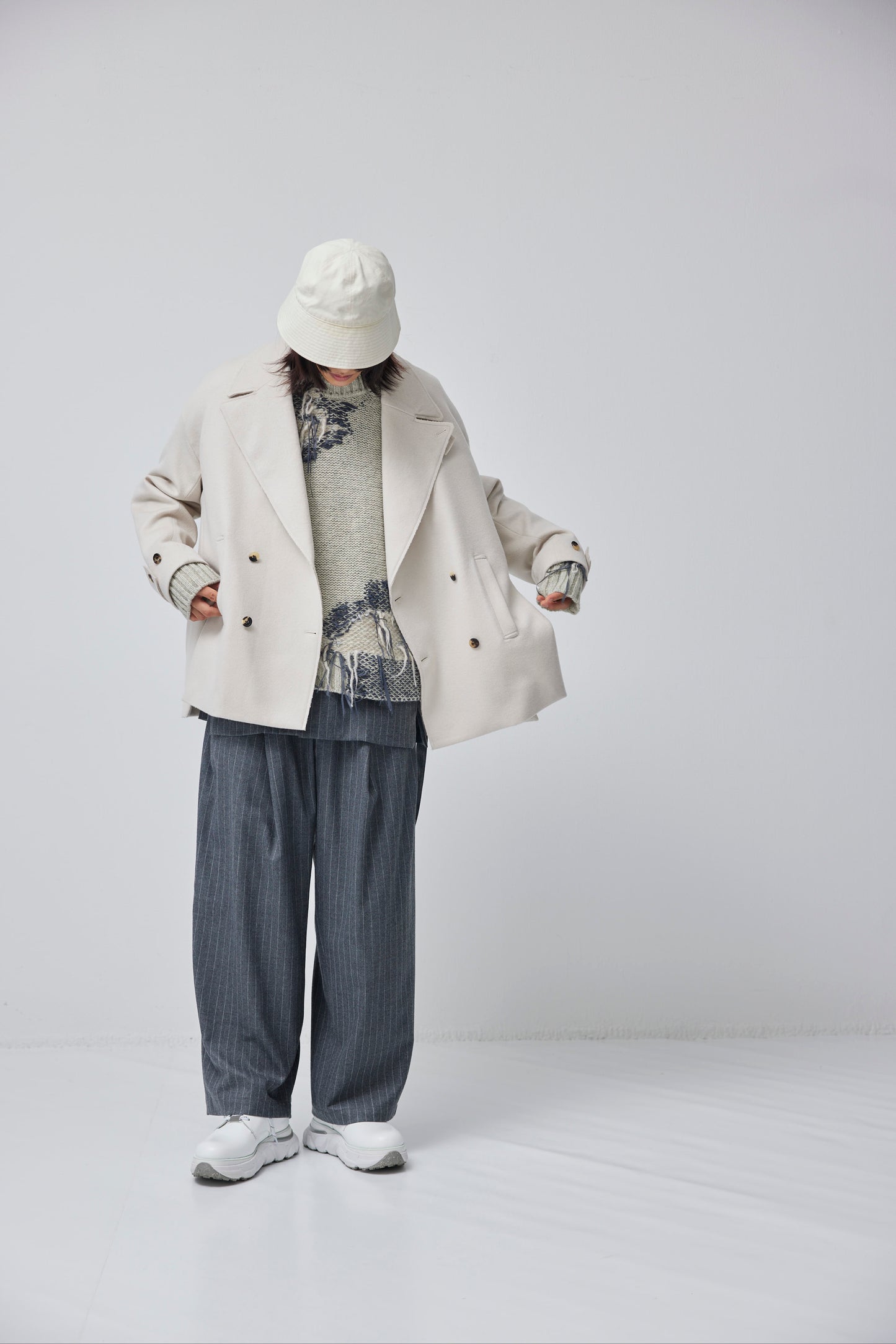 LB23AW-CO01-SSM | Pinsonic Separable 3WAY Chester Coat | IVORY