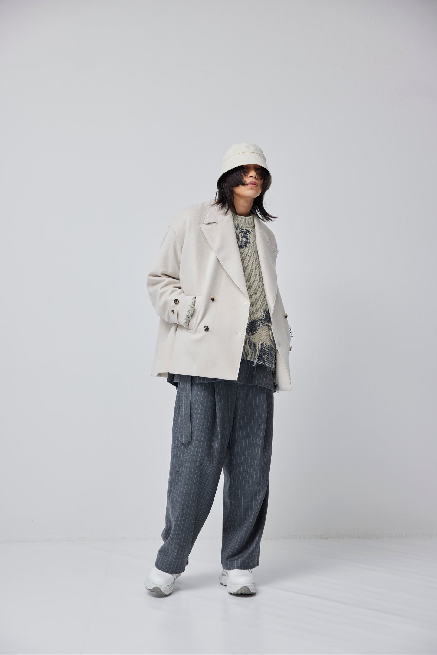 LB23AW-CO01-SSM | Pinsonic Separable 3WAY Chester Coat | IVORY