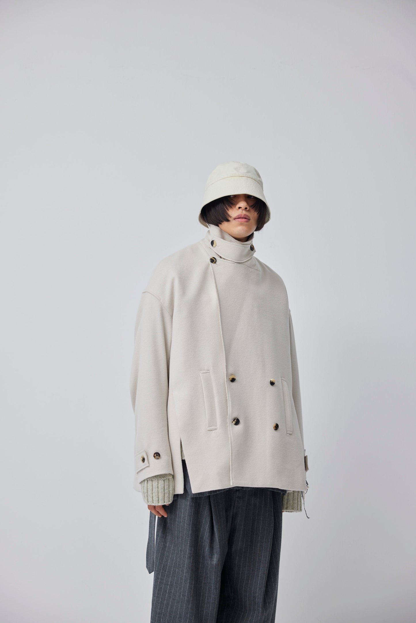 LB23AW-CO01-SSM | Pinsonic Separable 3WAY Chester Coat | IVORY