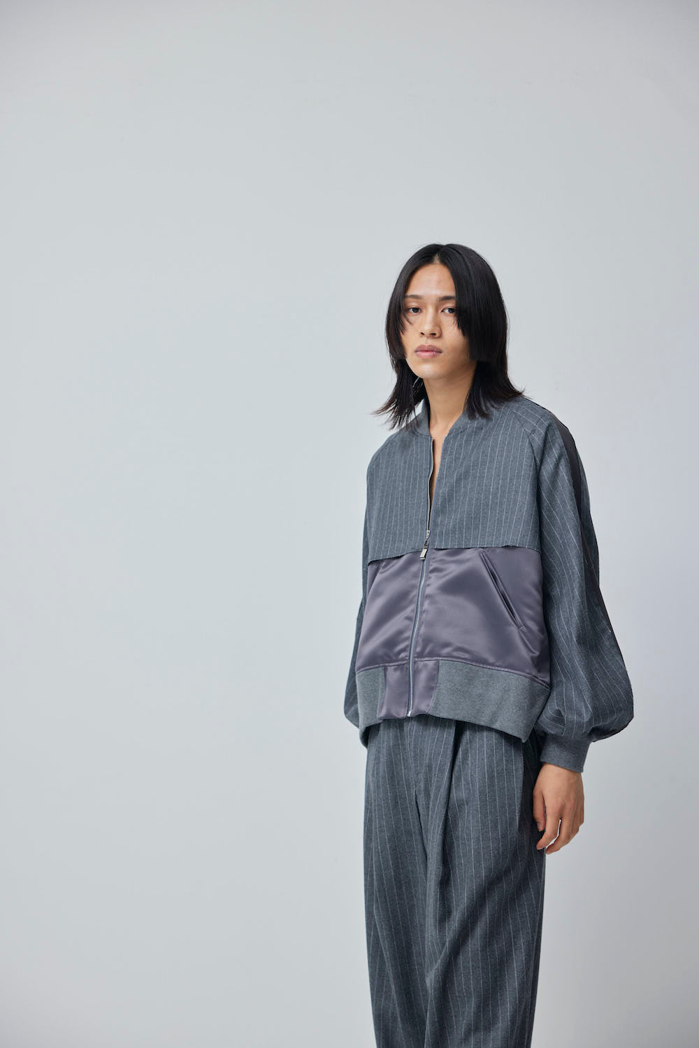 LB23AW-BL01-GST | ストライプウールサージスーベニアジャケット | GRAY STRIPE