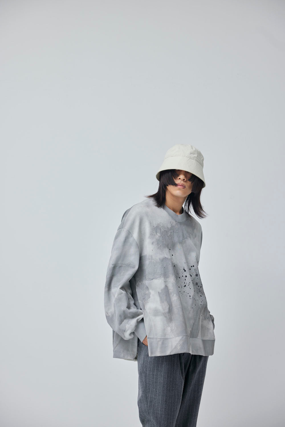 LB23AW-PO04-STC | 3D 石膏风格颜料套头衫 | CONCRETE