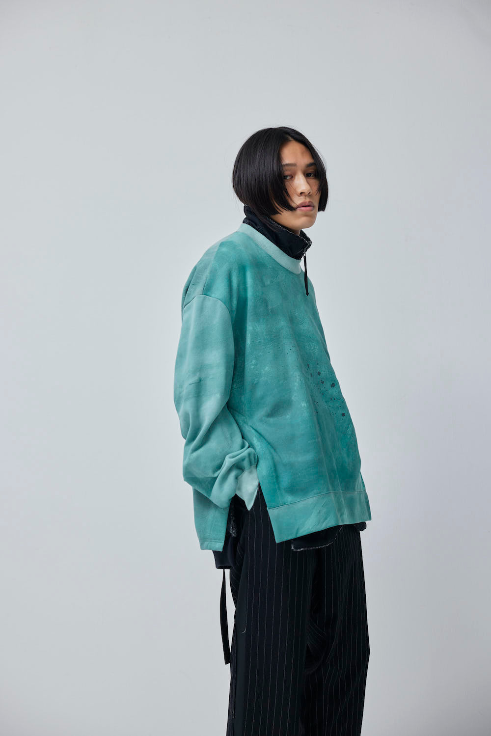 LB23AW-PO04-STC | 3D 石膏风格颜料套头衫 | VERDIGRIS