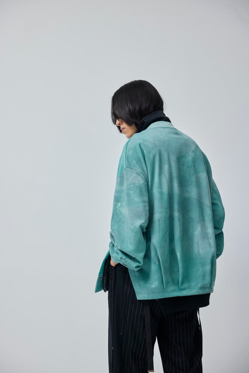 LB23AW-PO04-STC | 3D 石膏风格颜料套头衫 | VERDIGRIS