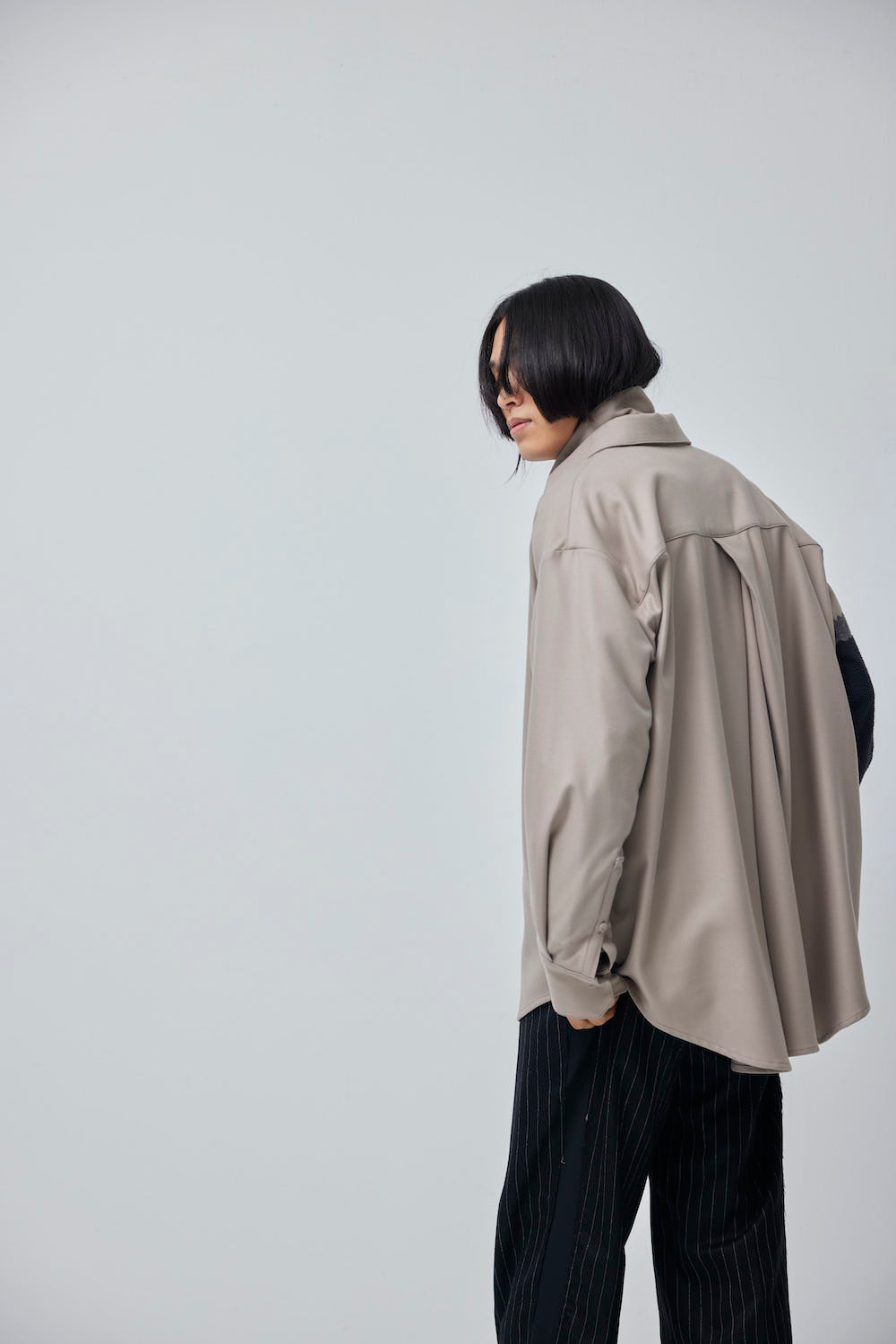 LB23AW-SH01-NDP-PL | ニードルパンチドッキングシャツ | WOOD×BLACK