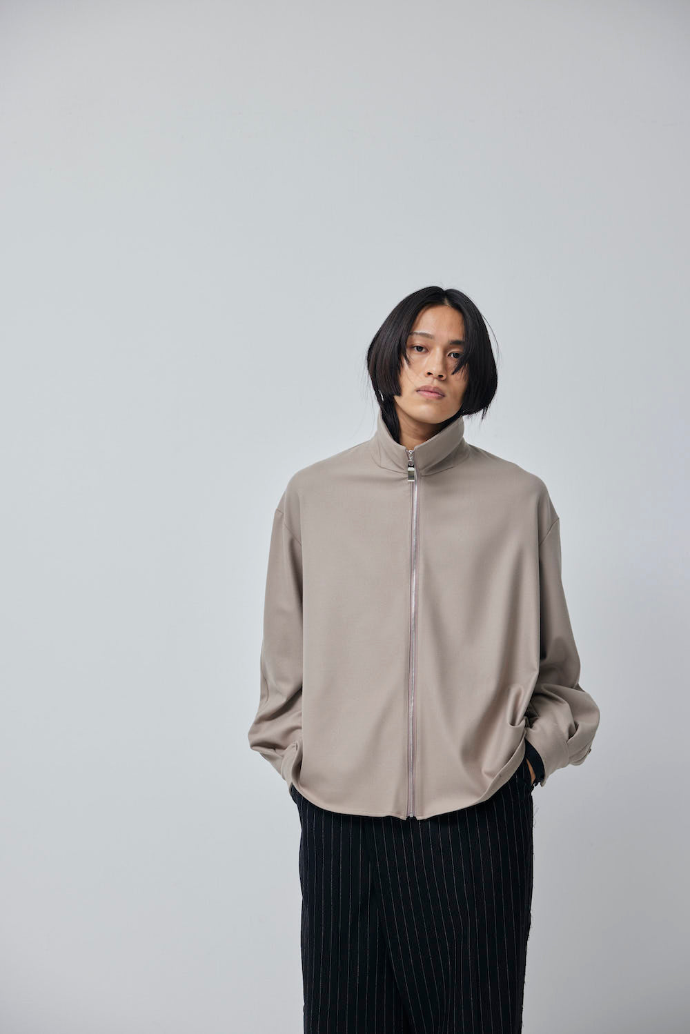 LB23AW-SHBL01-CWE-PL | ダブルカフストラックシャツジャケット | WOOD×BLACK