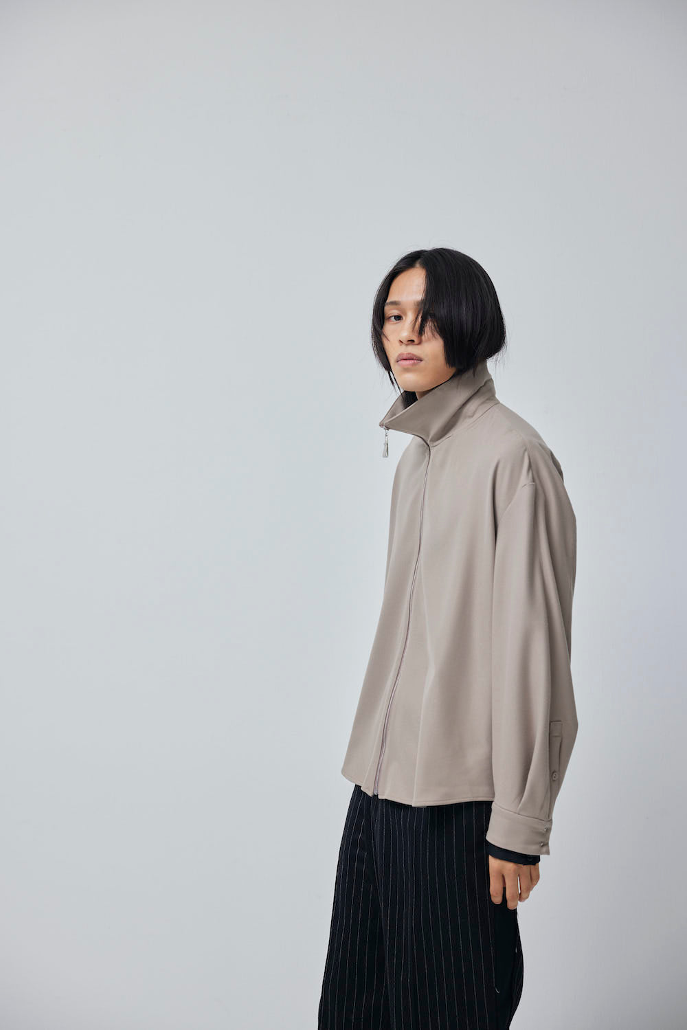 LB23AW-SHBL01-CWE-PL | ダブルカフストラックシャツジャケット | WOOD×BLACK