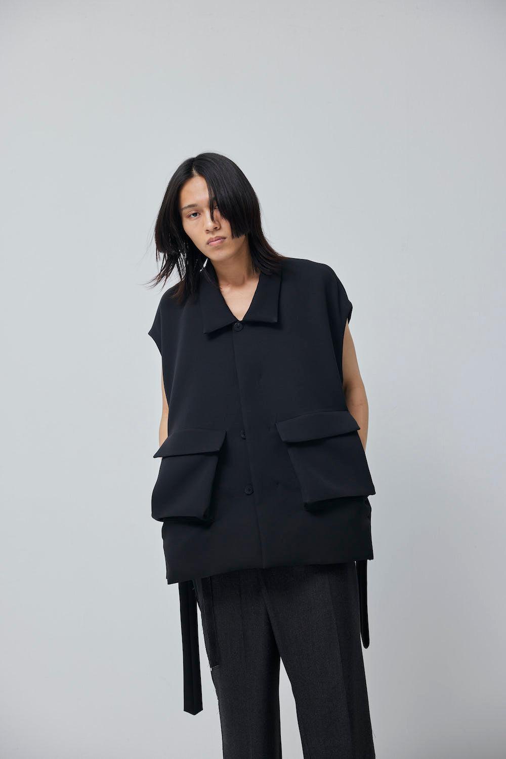 LB23AW-MJK01-TC-DA | 3Dグラフィックデタッチャブルフィールドジャケット | BLACK