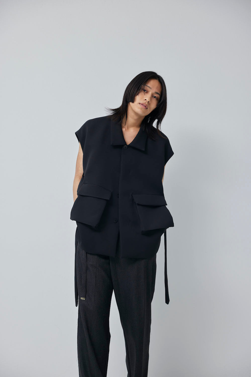 LB23AW-MJK01-TC-DA | 3Dグラフィックデタッチャブルフィールドジャケット | BLACK
