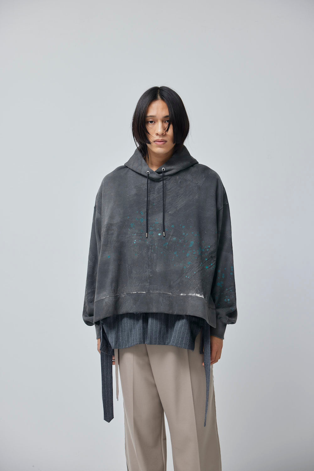 LB23AW-PK01-STC | 3D 石膏风格颜料连帽衫 | 铁