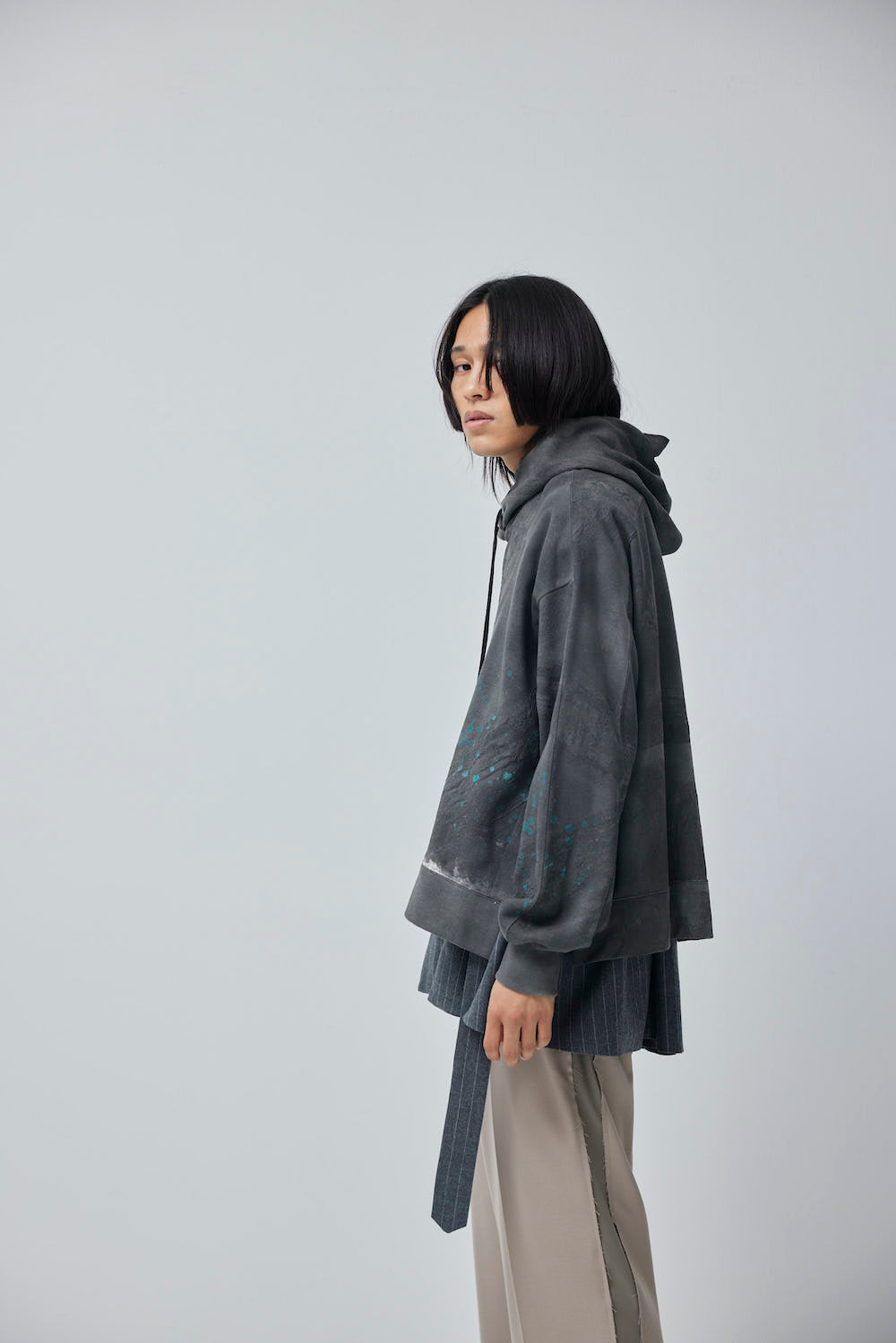 LB23AW-PK01-STC | 3D 石膏风格颜料连帽衫 | 铁