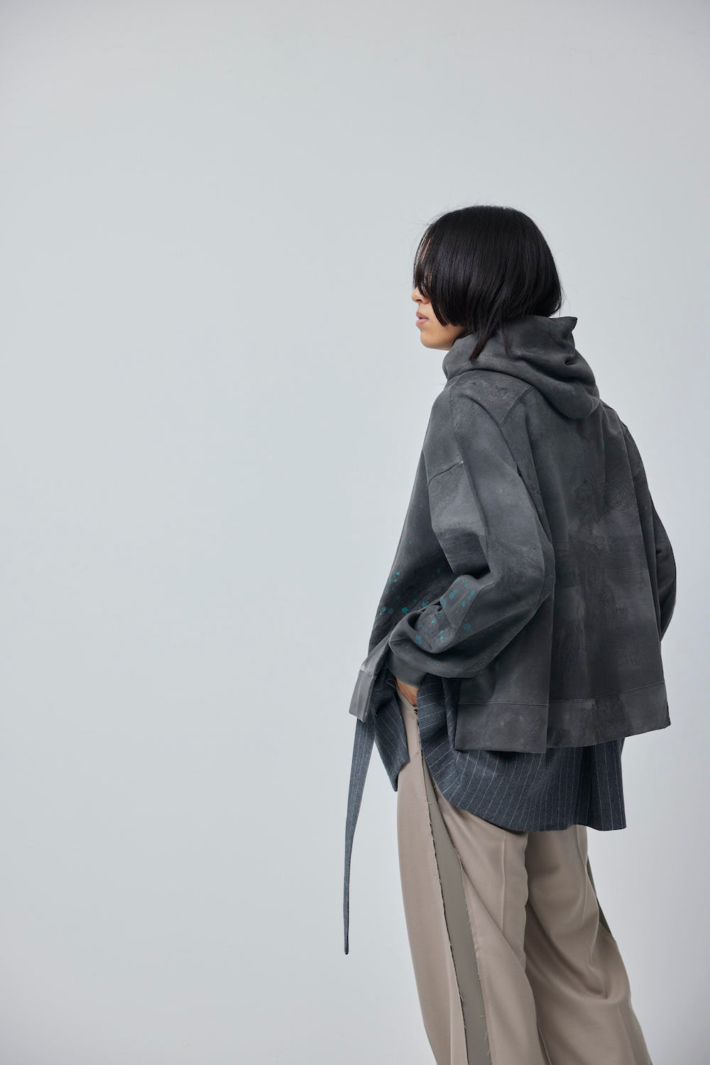 LB23AW-PK01-STC | 3D 石膏风格颜料连帽衫 | 铁
