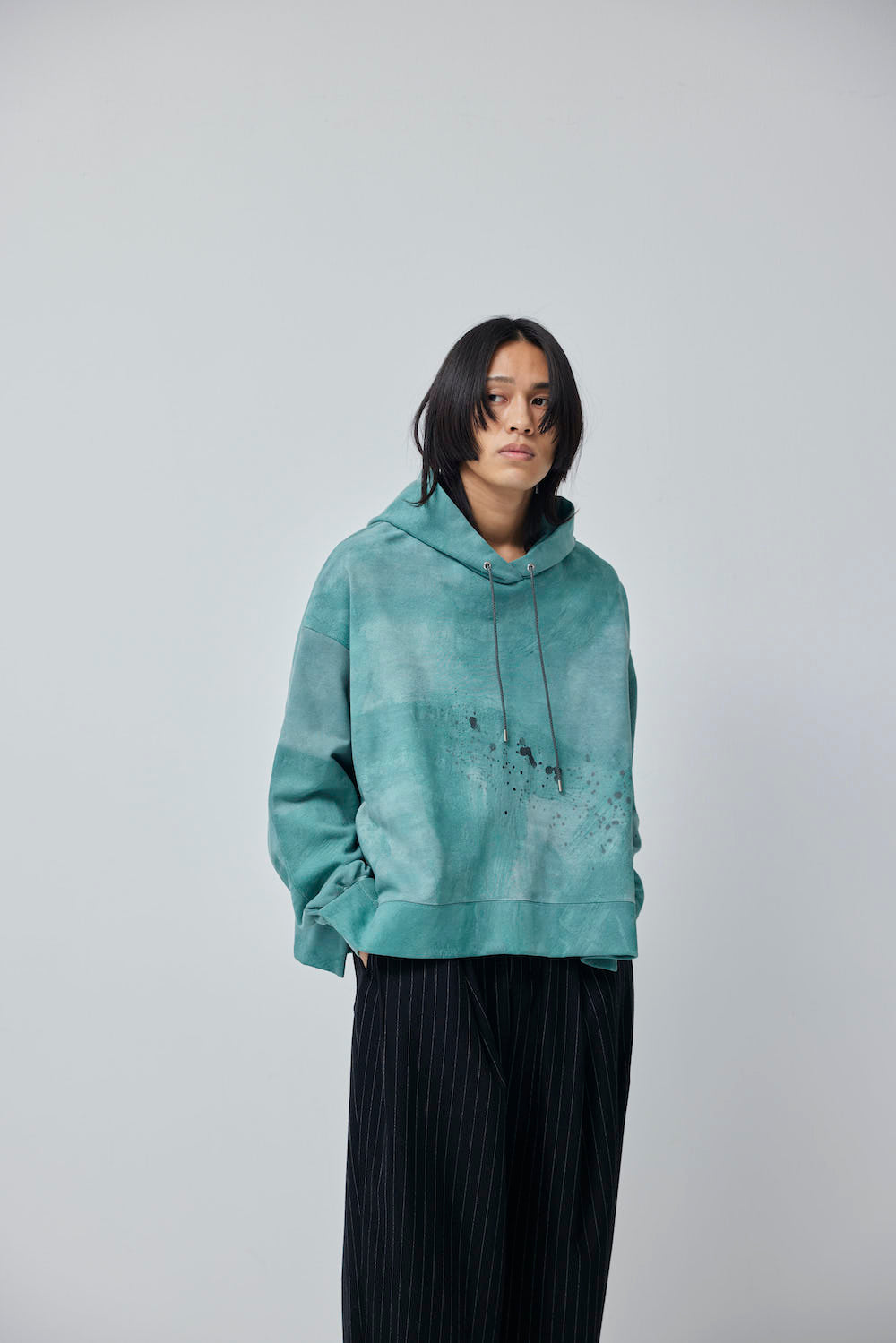 LB23AW-PK01-STC | 3D 石膏风格颜料连帽衫 | VERDIGRIS