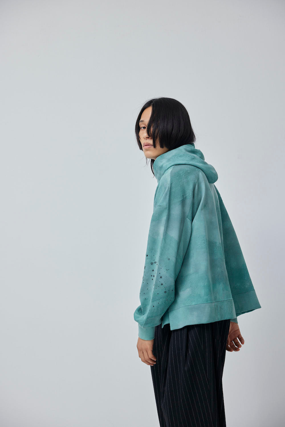 LB23AW-PK01-STC | 3D 石膏风格颜料连帽衫 | VERDIGRIS