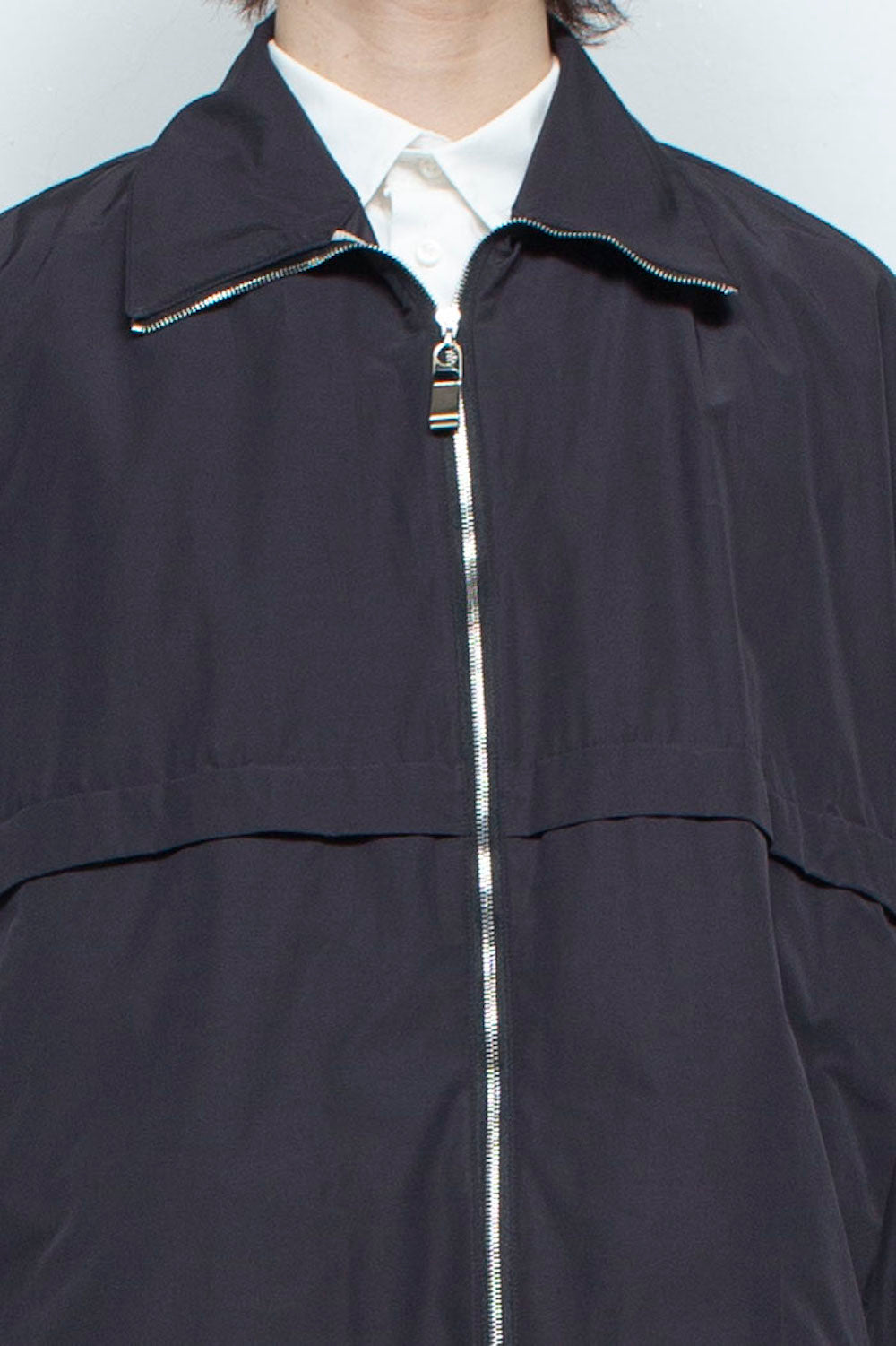 LB24SS-SHBL01-TFT | Powder Touch Taffeta Track Shirt Jacket | BLACK