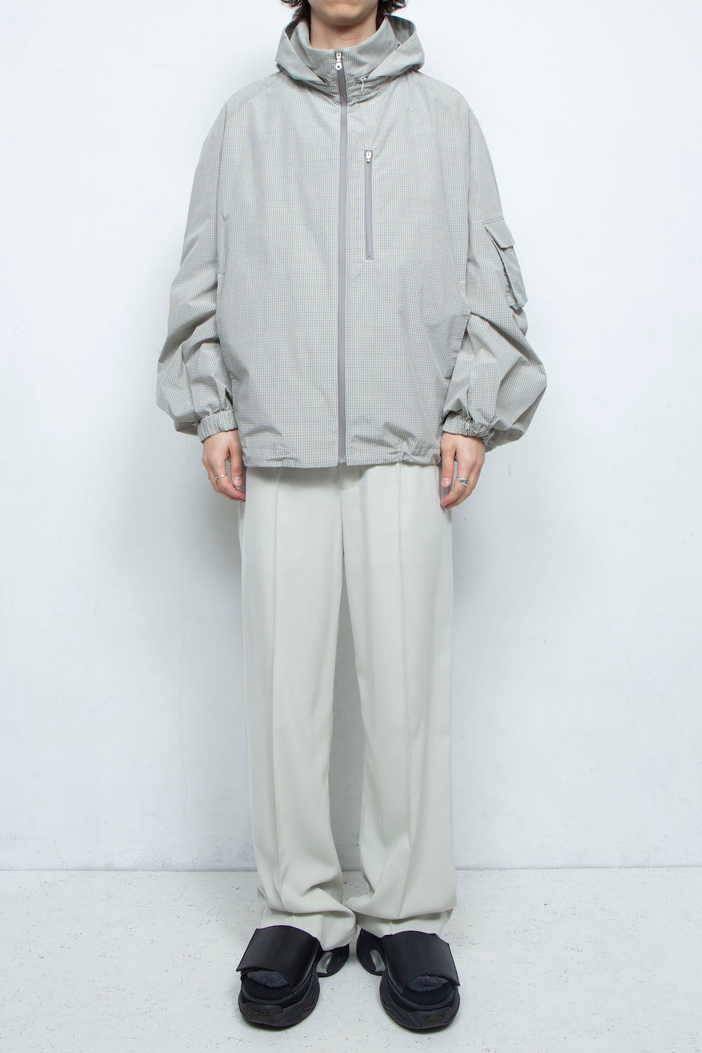 LB24SS-BL03-GNY-CK | ガスボイルメモリーウィンドブレーカー | BLUE CHECK