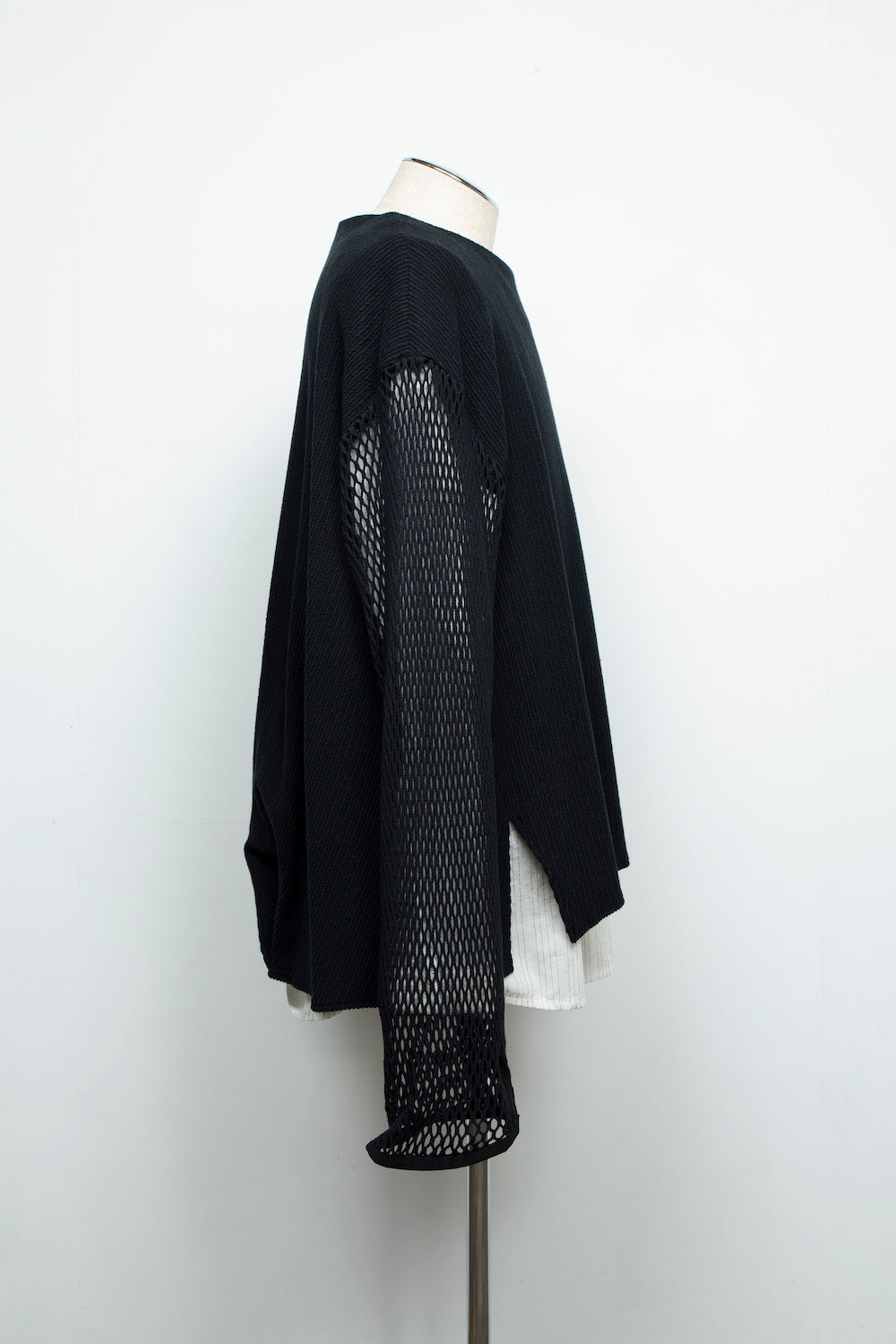 *限定カラー* LB24AW-PO06-FSJ | フェイクレイヤーボートネックプルオーバー | BLACK×WHITE PIN STRIPE