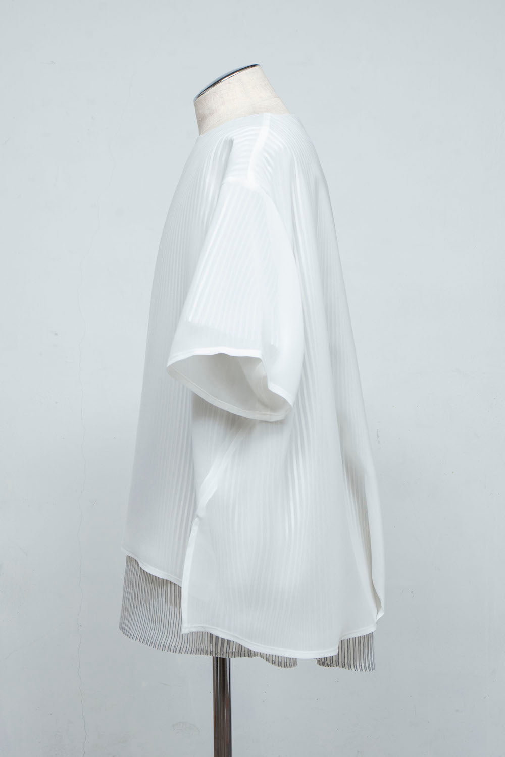 LB24SS-PO06-ETR | ボートネックフェイクレイヤープルオーバー | WHITE