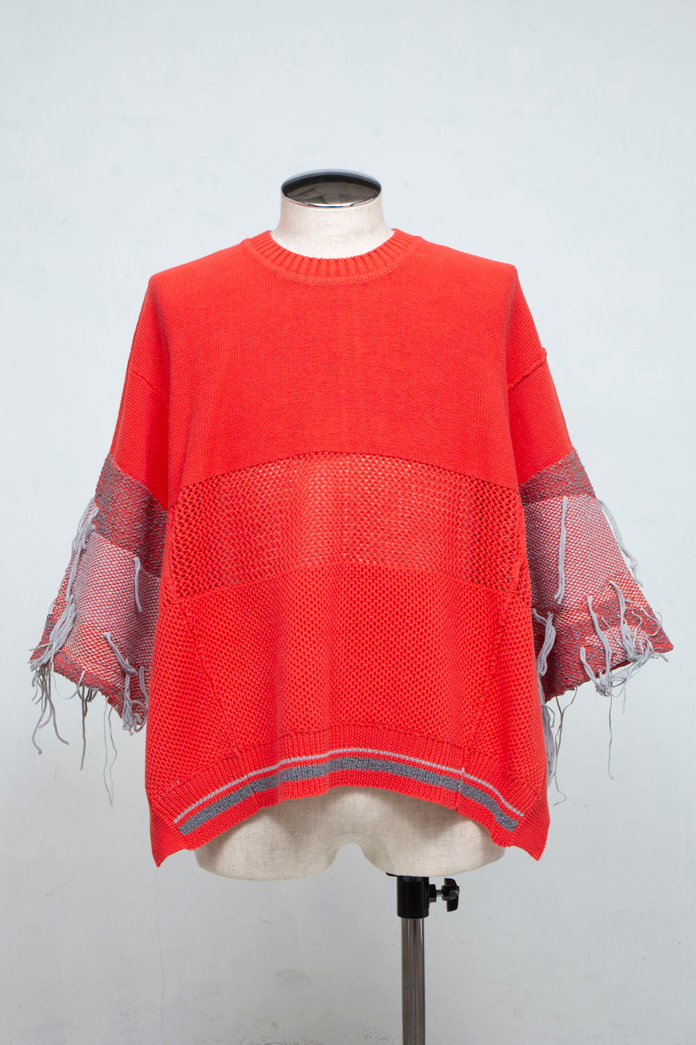 *限定* LB24SS-KNPS01-TRA-TE | スレッドインターシャサマーニットクルーネック | RED ORANGE