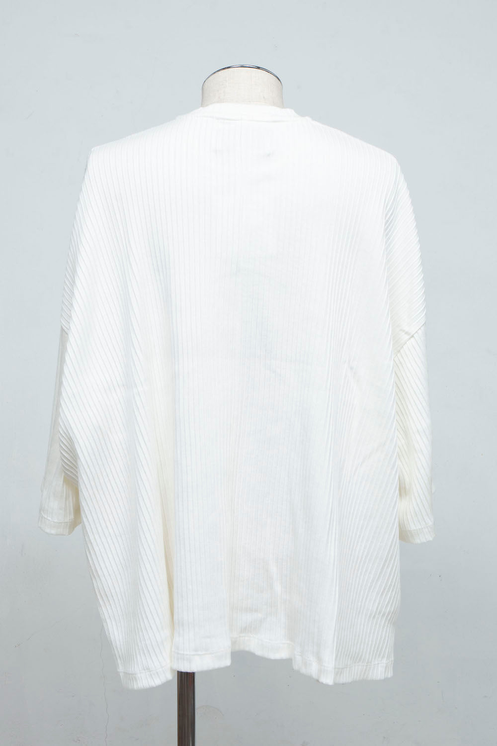 LB24SS-TE09-CPR-PL | 褶皱罗纹针织侧开衩 T 恤 | OFF WHITE