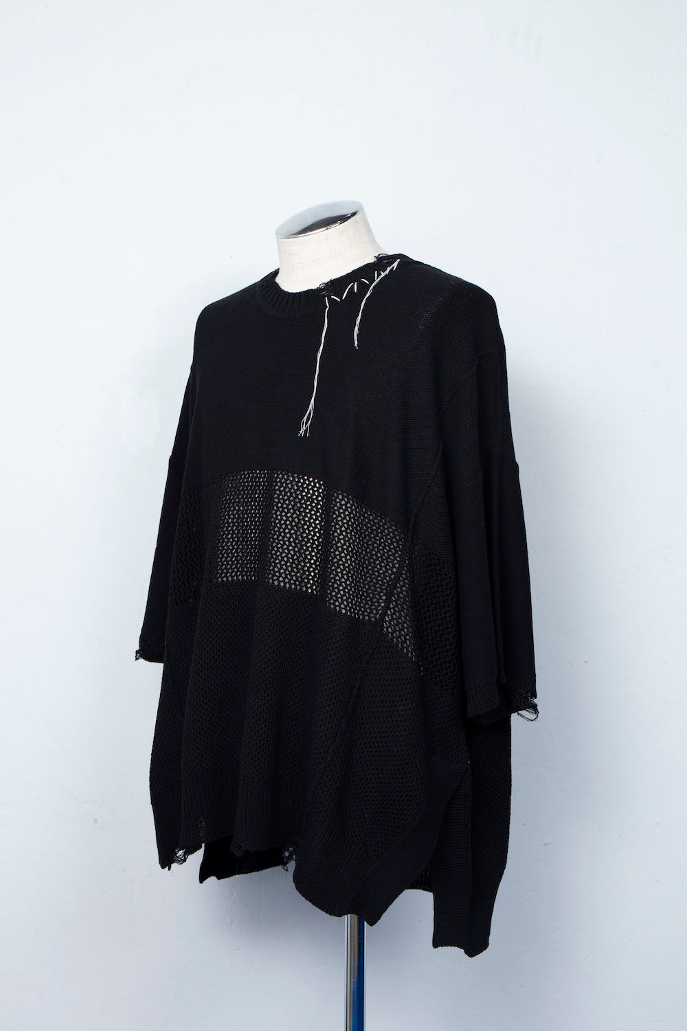 *Limited Edition* LBLM-KNTE02 | Crushed Hand Stitch Knit T-Shirt | BLACK