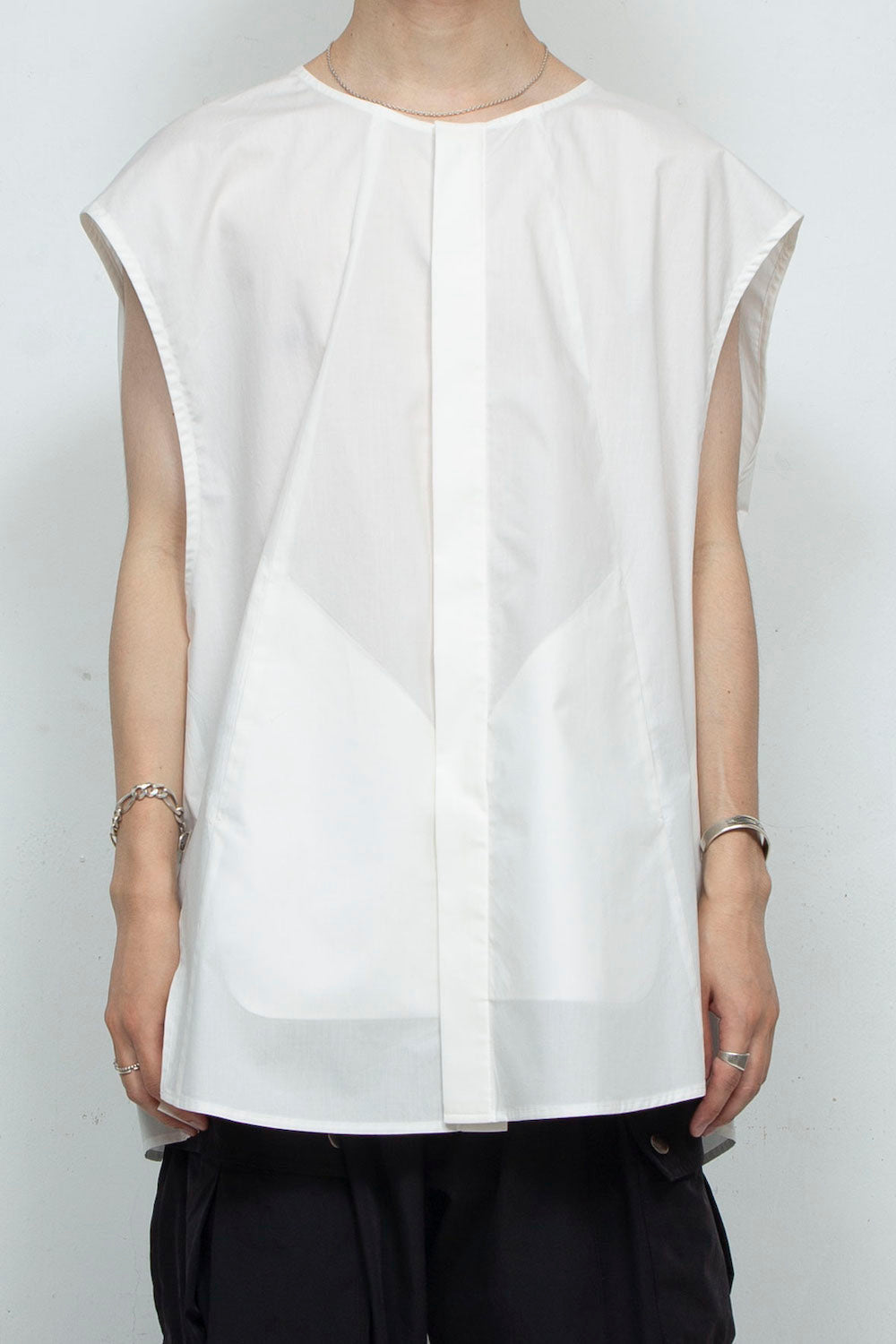 〈再入荷〉LBLM-ESSH01 | ノースリーブインナーブラウス | WHITE