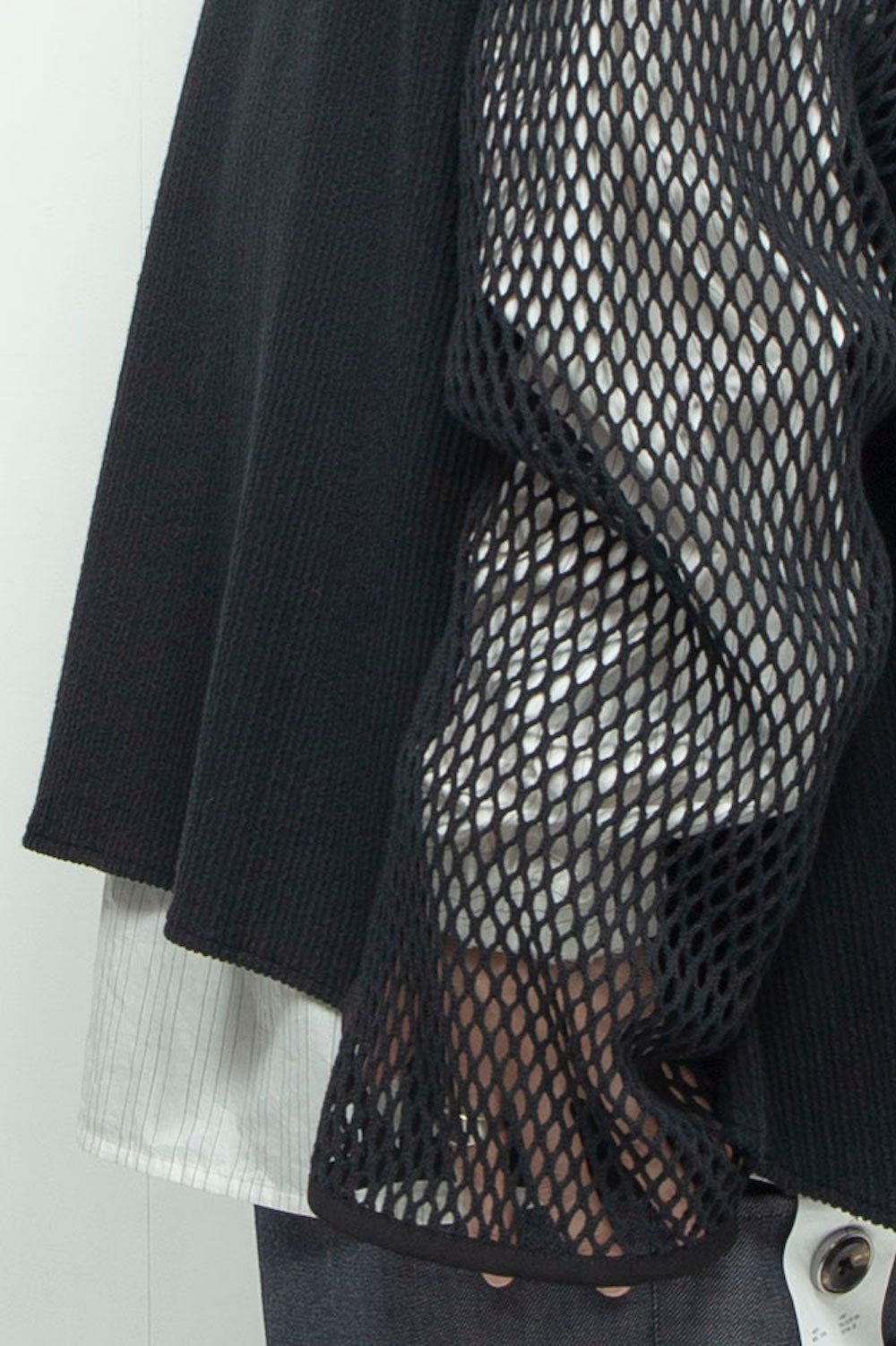 *限定カラー* LB24AW-PO06-FSJ | フェイクレイヤーボートネックプルオーバー | BLACK×WHITE PIN STRIPE