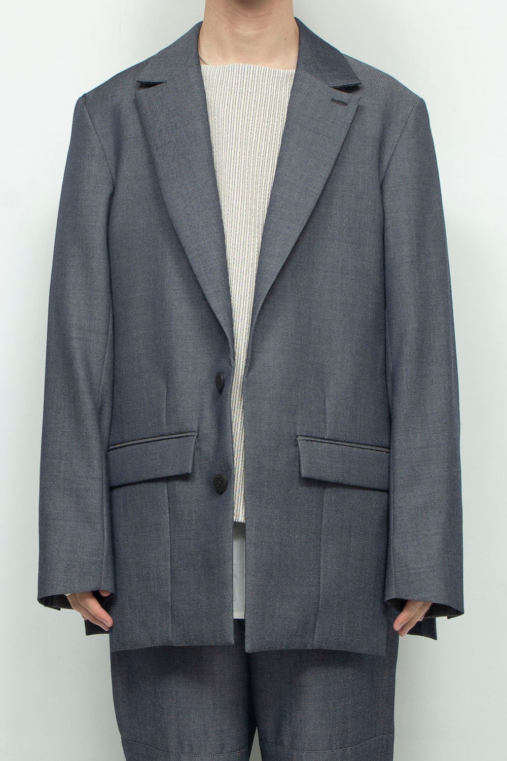 *Limited Fabric* LB24AW-JK06-WDN | Side Vent Tailored Jacket | NAVY