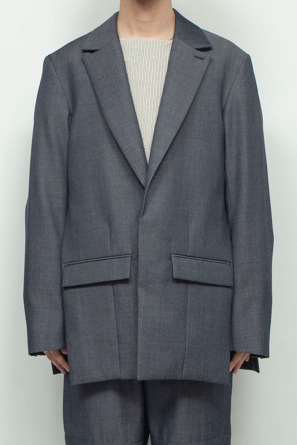 *Limited Fabric* LB24AW-JK06-WDN | Side Vent Tailored Jacket | NAVY