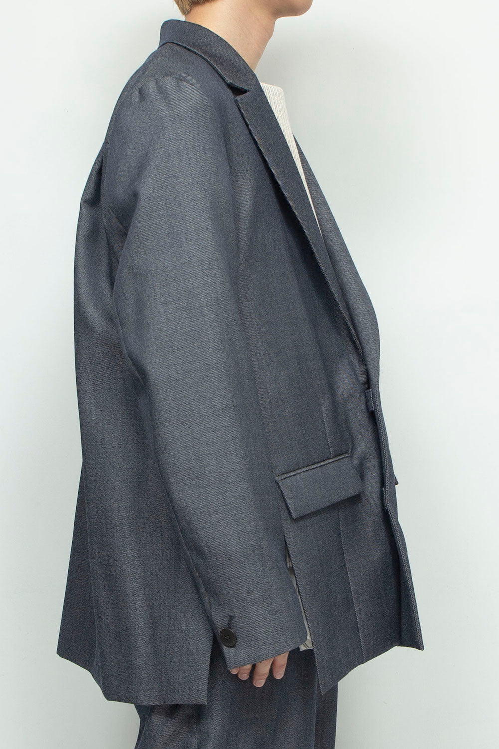 *Limited Fabric* LB24AW-JK06-WDN | Side Vent Tailored Jacket | NAVY