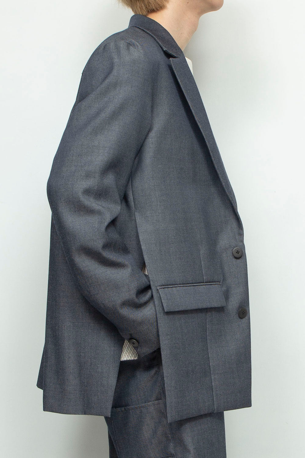 *Limited Fabric* LB24AW-JK06-WDN | Side Vent Tailored Jacket | NAVY
