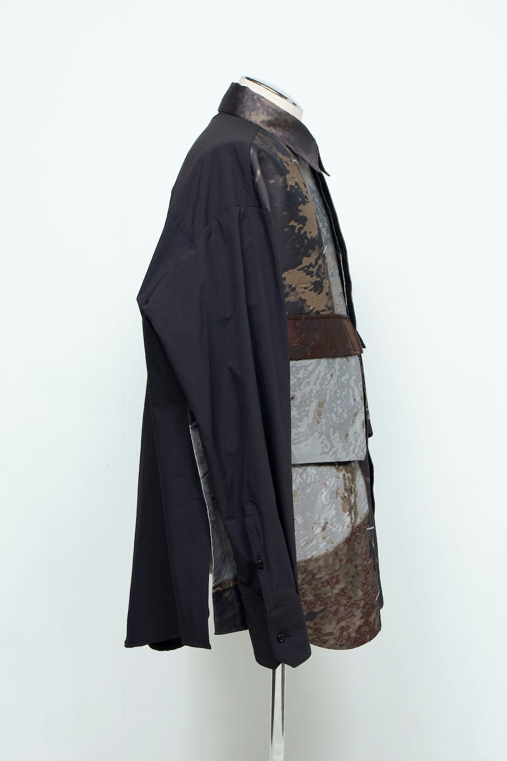 LB24AW-SH07-JQD-NBG | 艺术图案做旧提花 CPO 衬衫夹克 | LUMBER&METAL