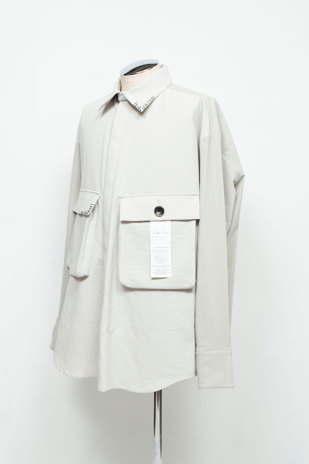 LB24AW-SH07-PAK-NBG | 手工缝制 CPO 衬衫夹克 | 霜白色