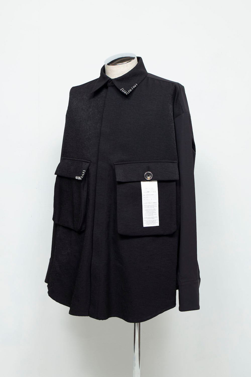 LB24AW-SH07-PAK-NBG | 手工缝制CPO 衬衫夹克| 黑色