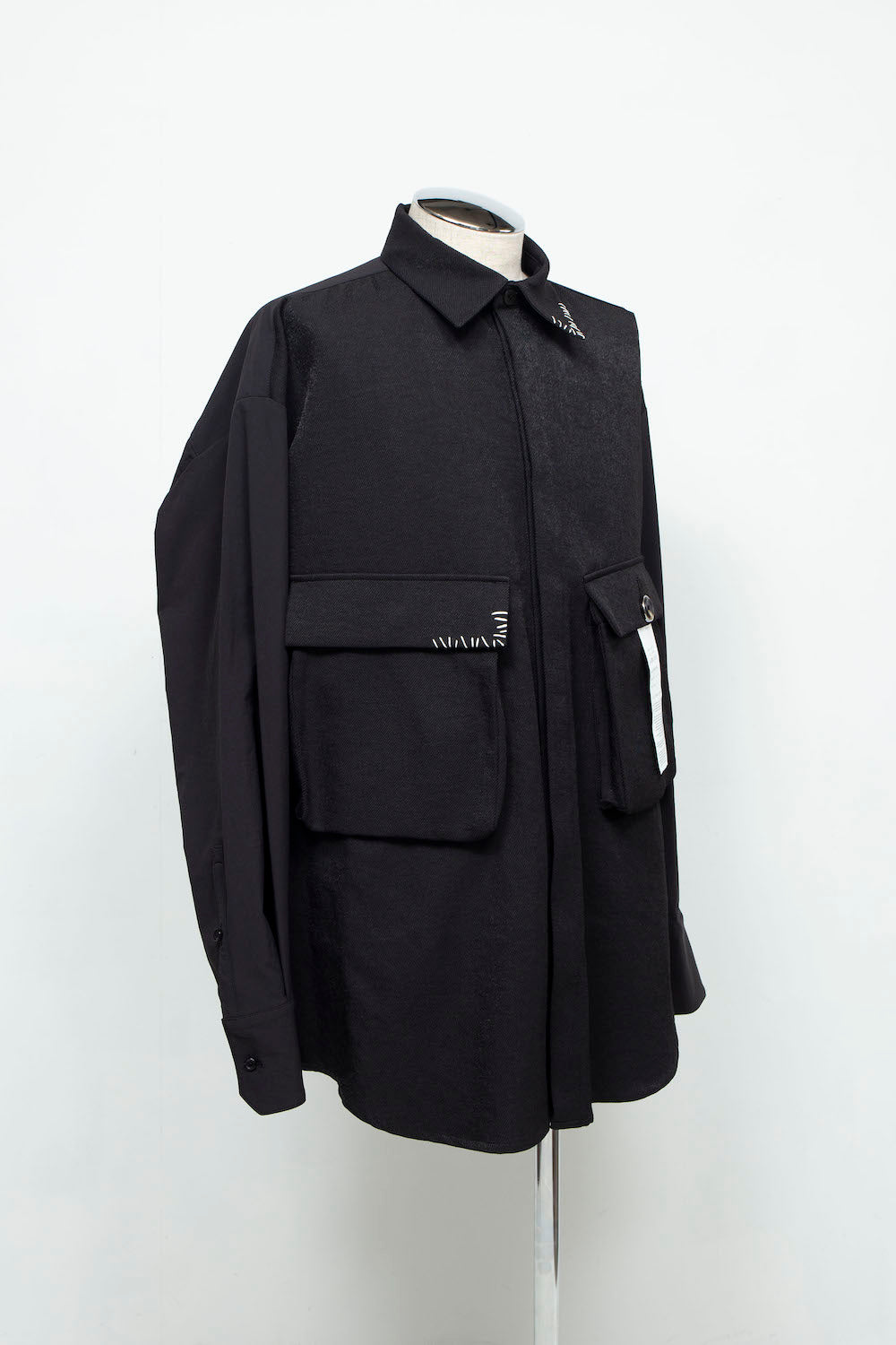 LB24AW-SH07-PAK-NBG | 手工缝制CPO 衬衫夹克| 黑色