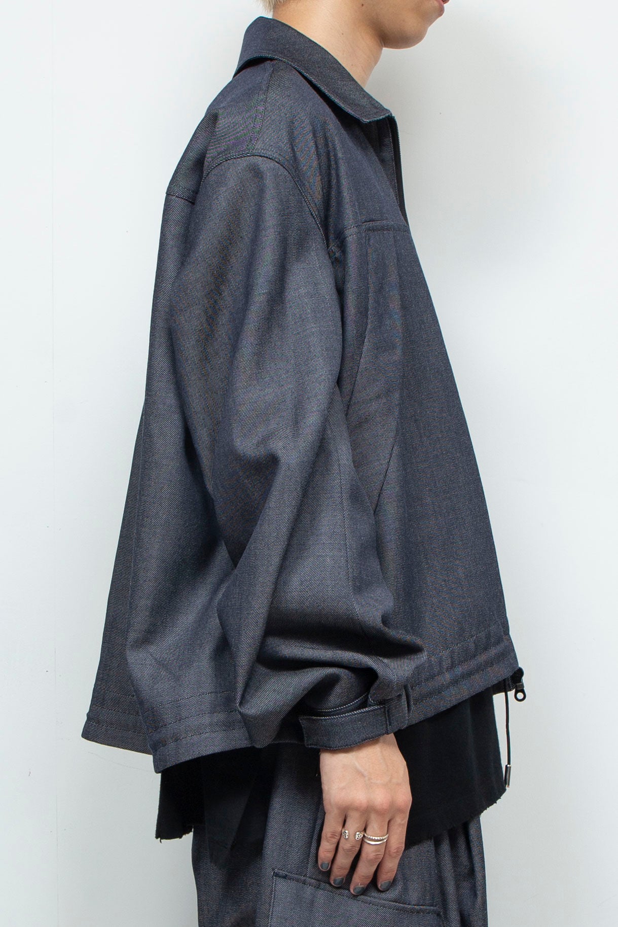 LB24AW-BL01-WDN | 羊毛人造牛仔 CWU 夹克 | 海军蓝