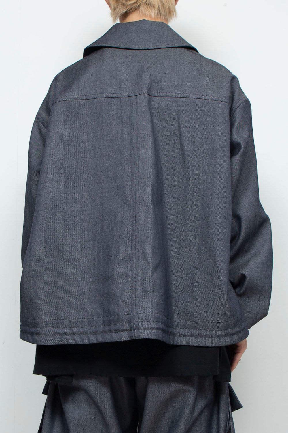 LB24AW-BL01-WDN | 羊毛人造牛仔 CWU 夹克 | 海军蓝