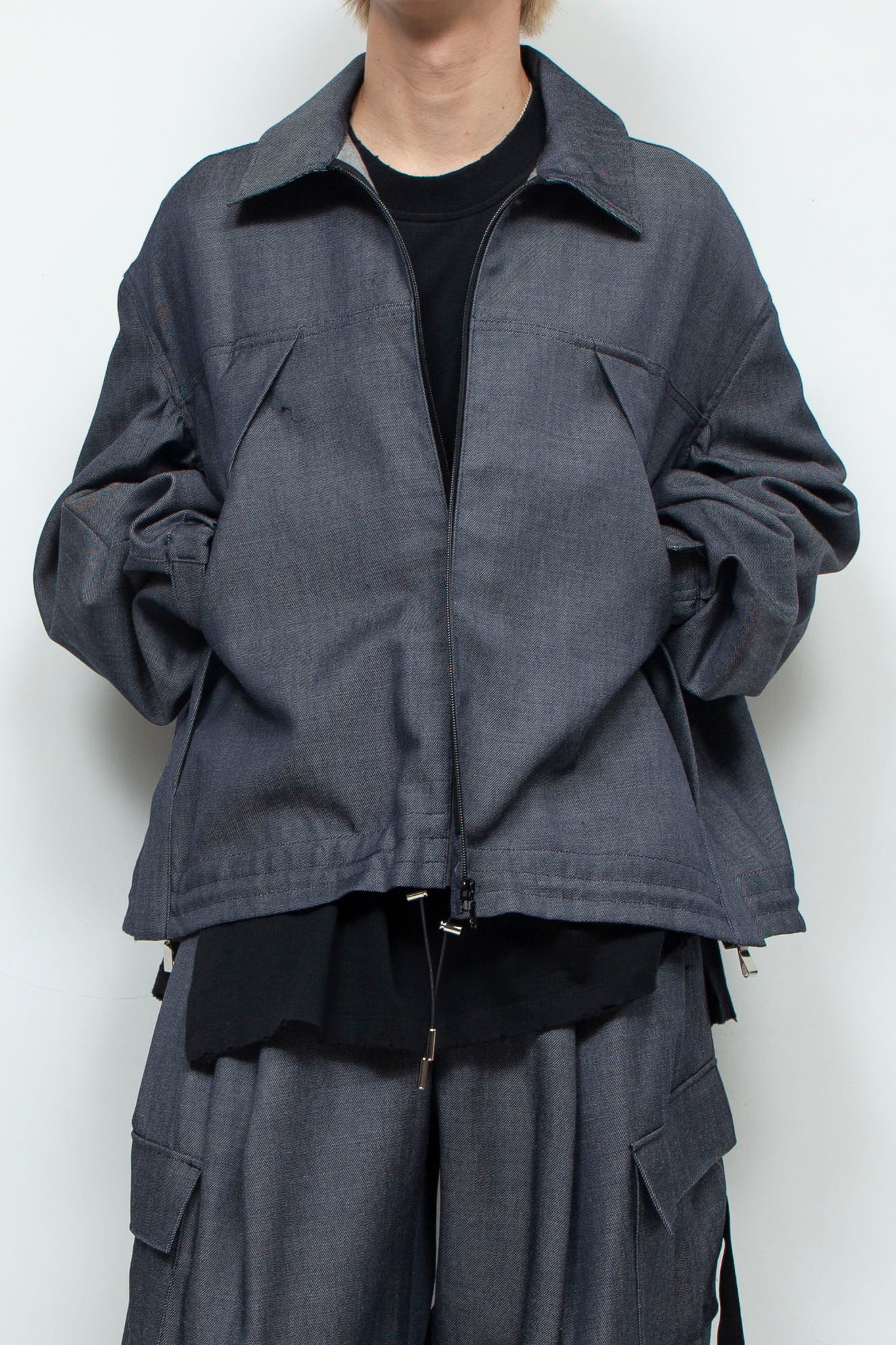 LB24AW-BL01-WDN | 羊毛人造牛仔 CWU 夹克 | 海军蓝