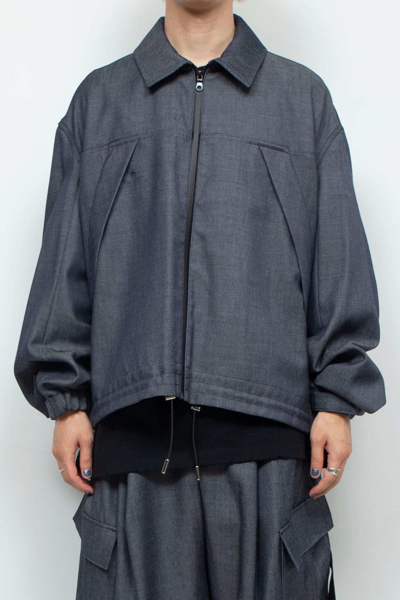LB24AW-BL01-WDN | 羊毛人造牛仔 CWU 夹克 | 海军蓝