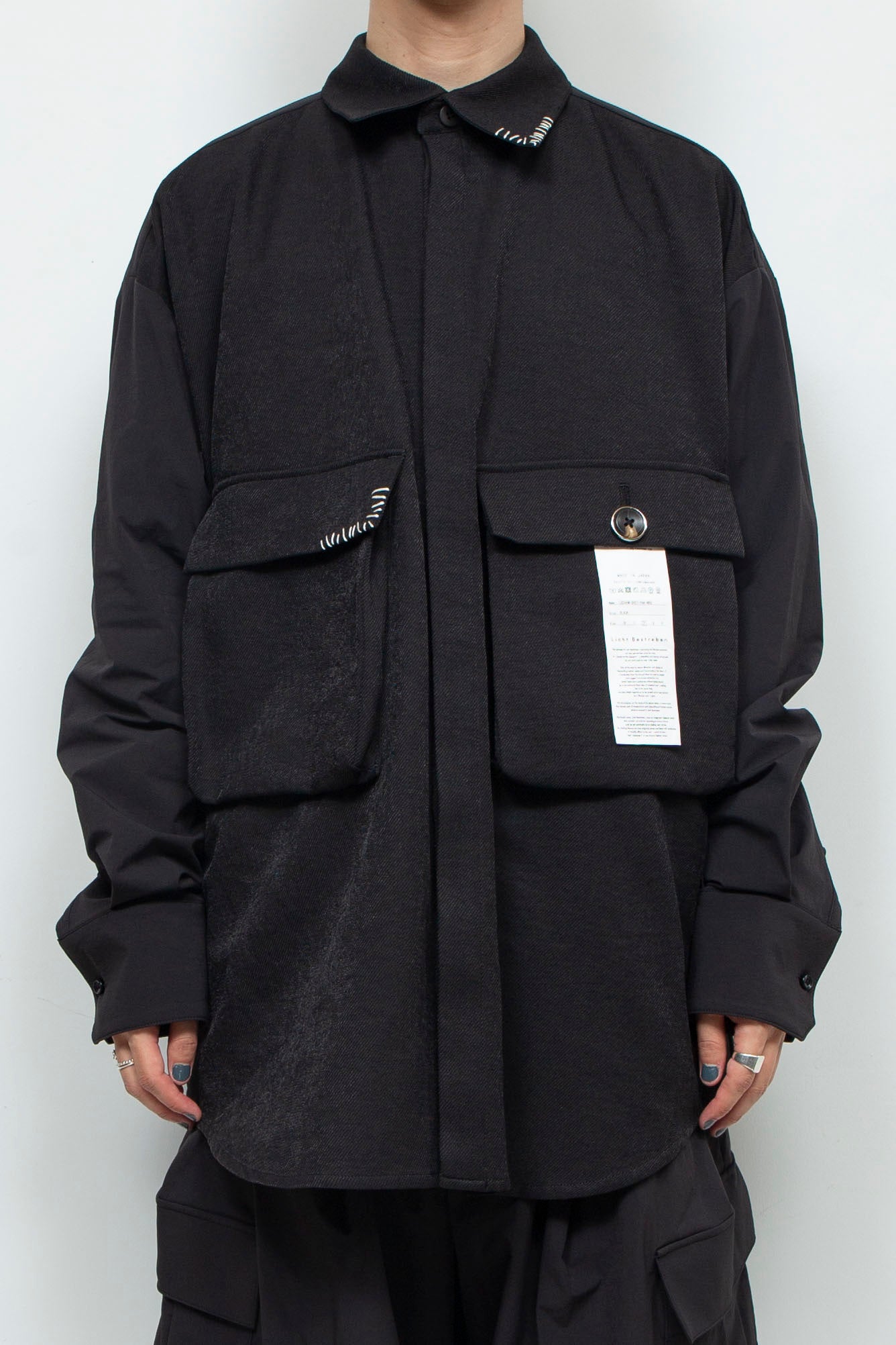 LB24AW-SH07-PAK-NBG | 手工缝制CPO 衬衫夹克| 黑色