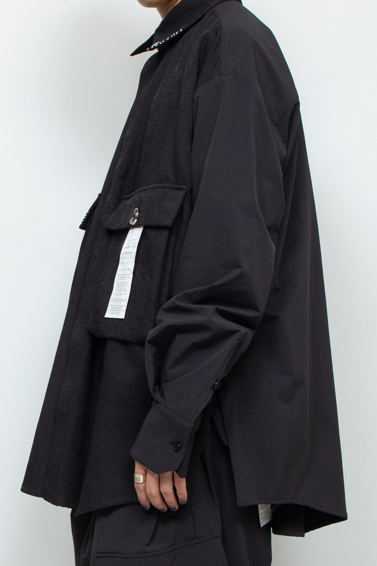 LB24AW-SH07-PAK-NBG | 手工缝制CPO 衬衫夹克| 黑色