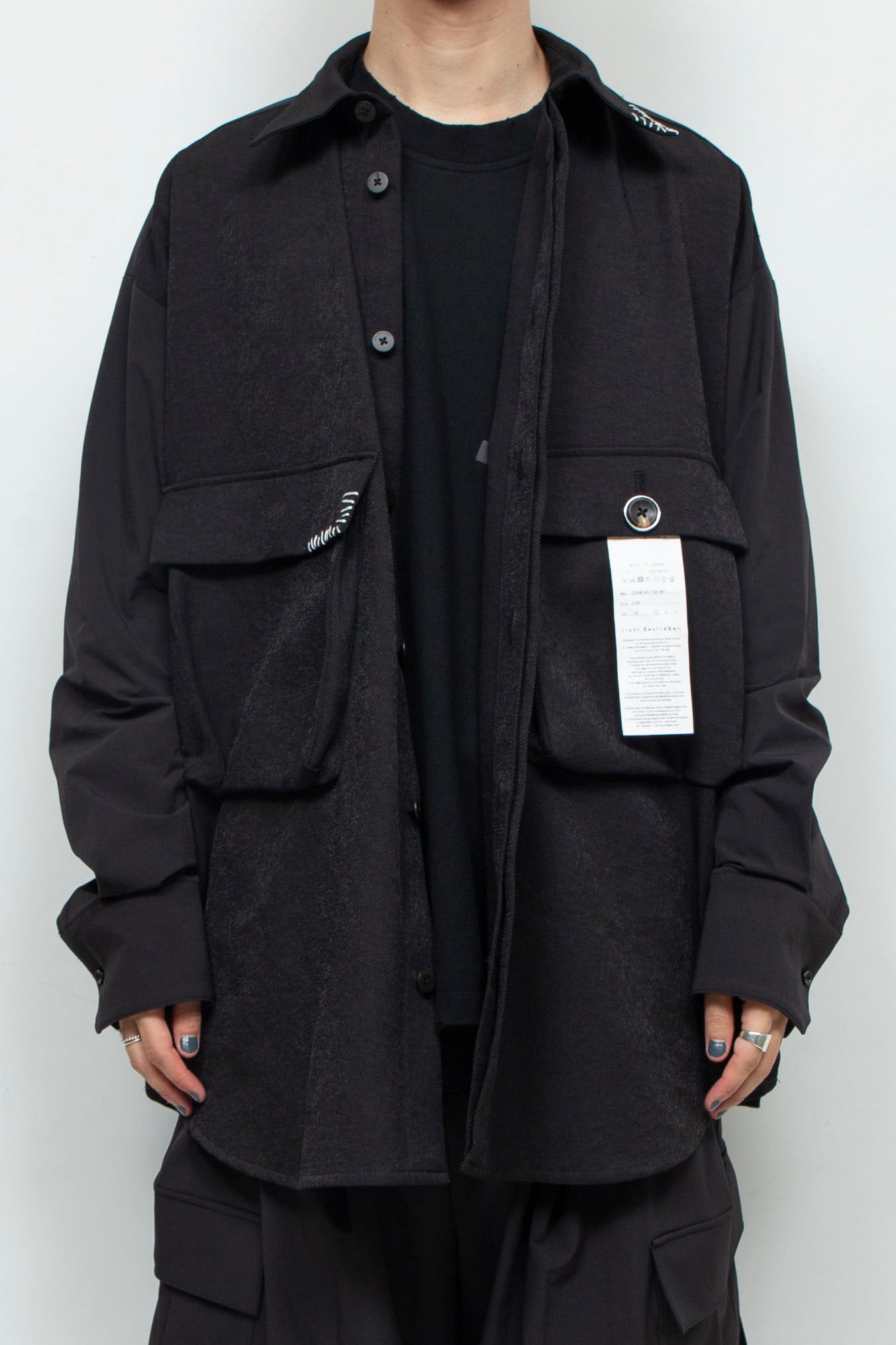 LB24AW-SH07-PAK-NBG | 手工缝制CPO 衬衫夹克| 黑色