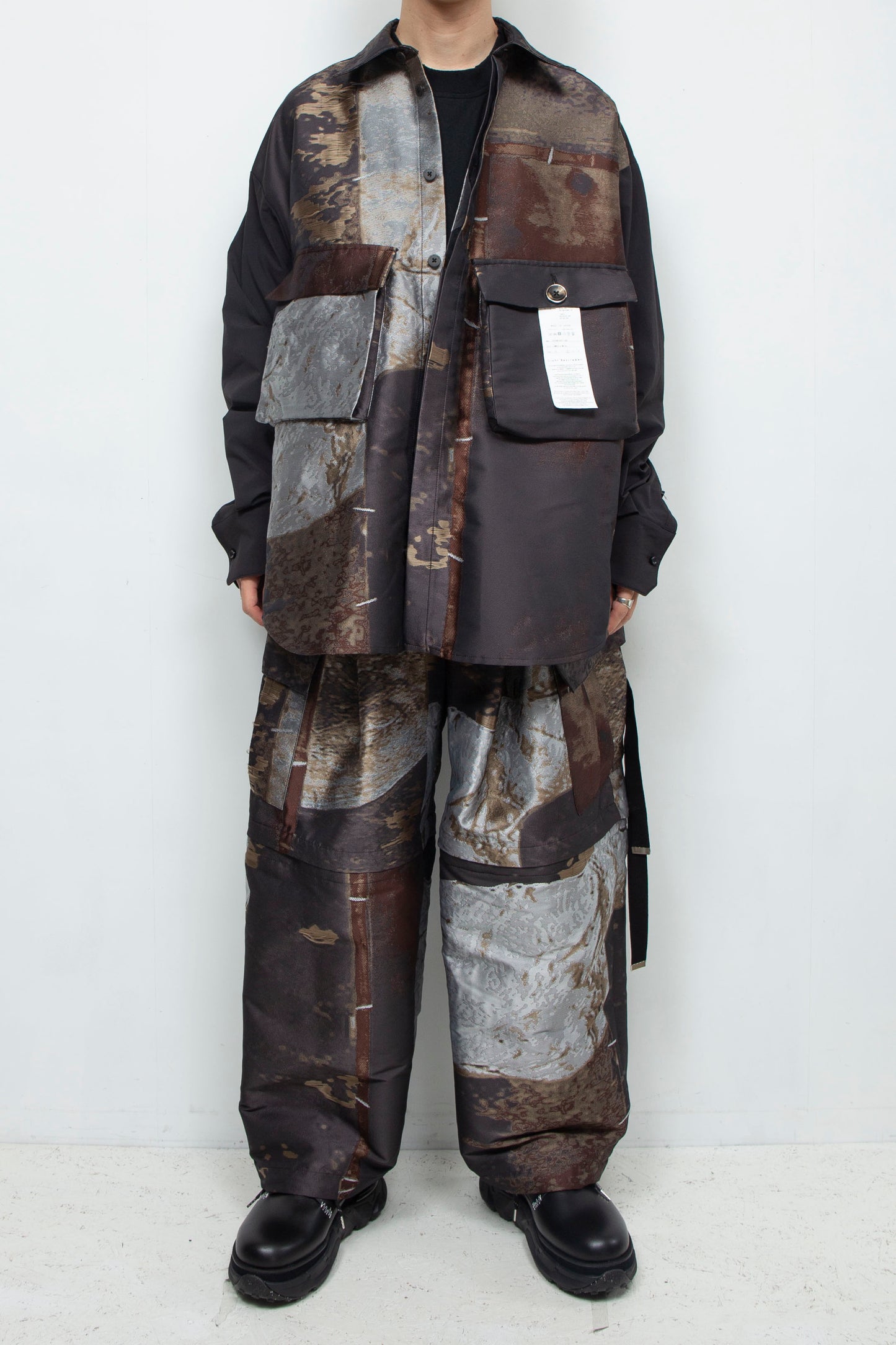 LB24AW-SH07-JQD-NBG | 艺术图案做旧提花 CPO 衬衫夹克 | LUMBER&METAL