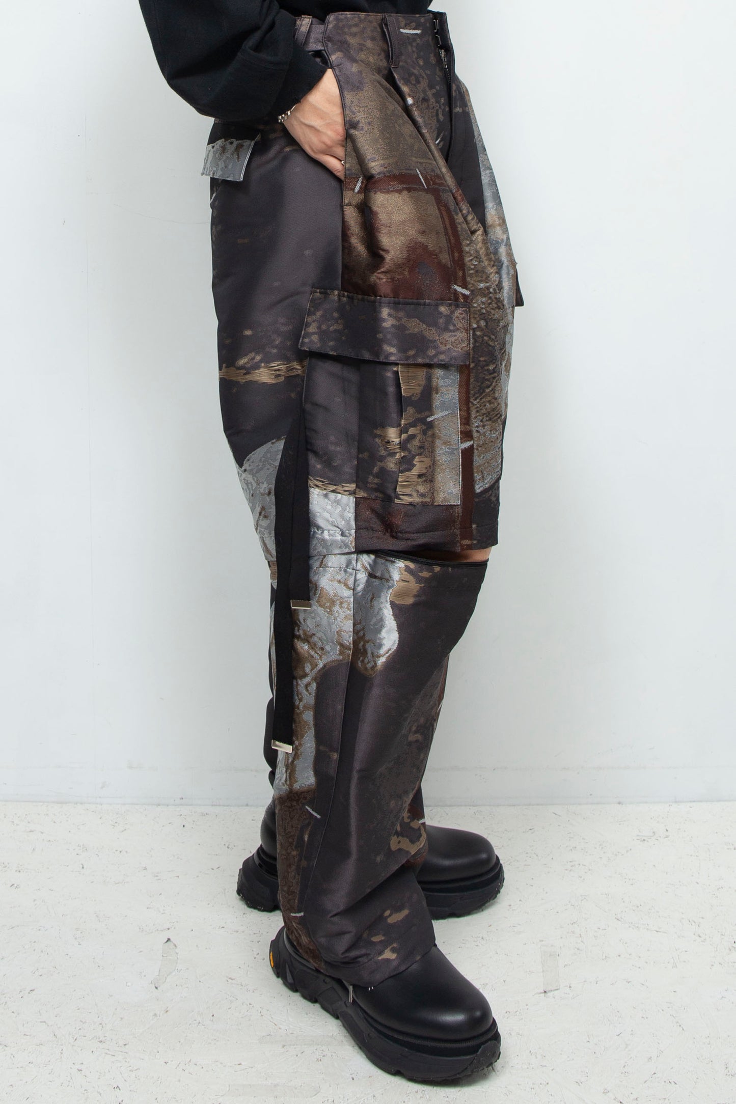 LB24AW-PT05-JQD | 艺术图案做旧提花可拆卸工装裤 | LUMBER&METAL