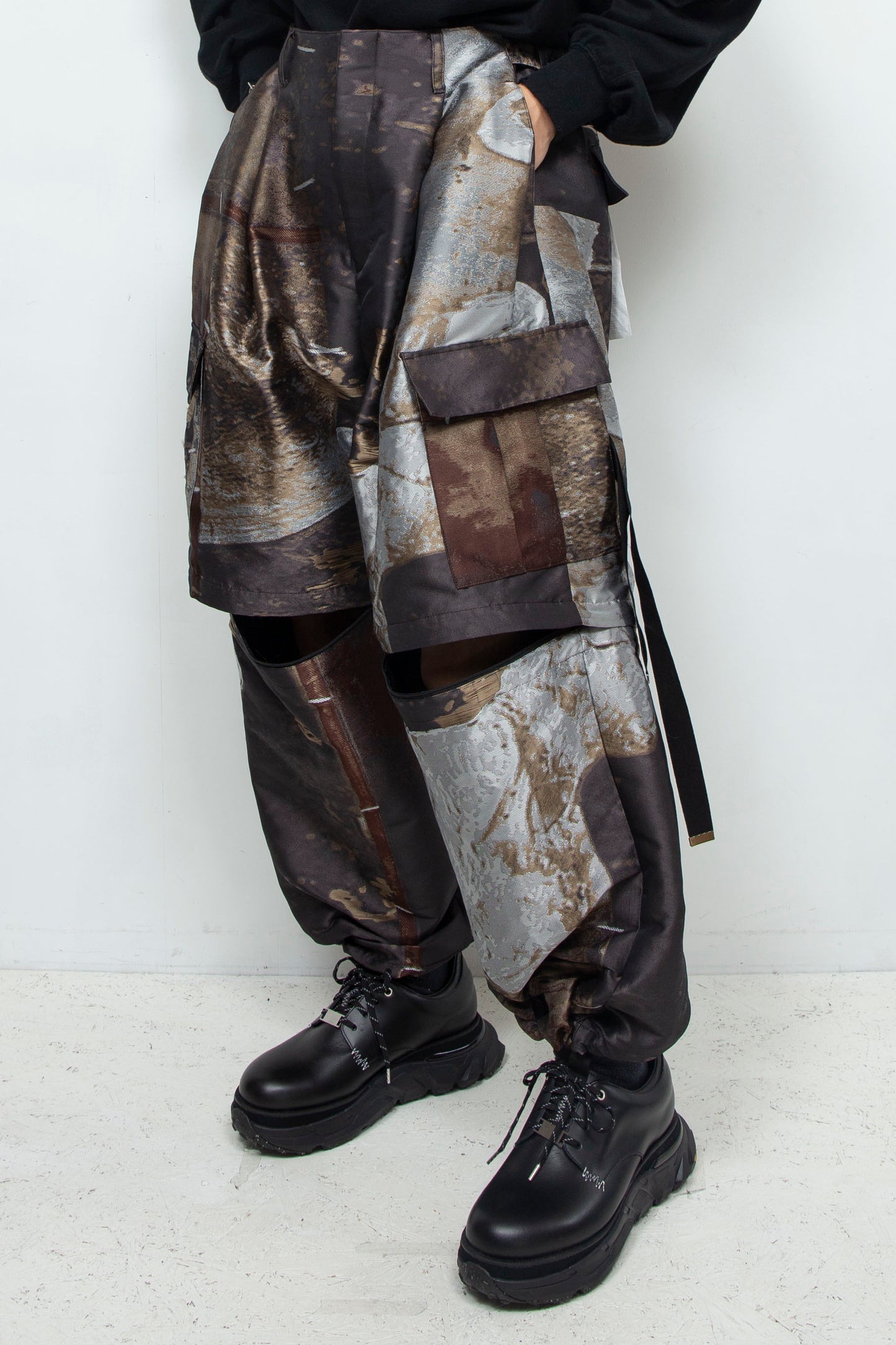 LB24AW-PT05-JQD | 艺术图案做旧提花可拆卸工装裤 | LUMBER&METAL