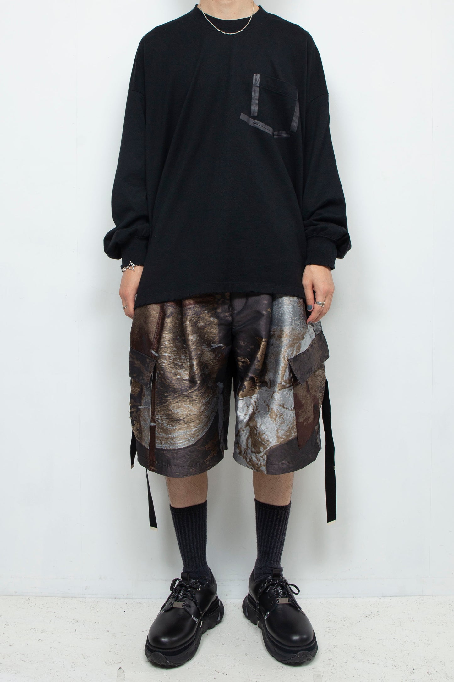 LB24AW-PT05-JQD | 艺术图案做旧提花可拆卸工装裤 | LUMBER&METAL