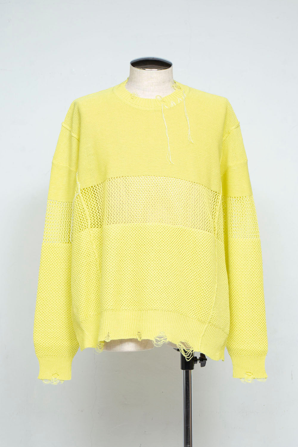LB25SS-KNTE03 | Hand-stitched crushed summer knit | YELLOW