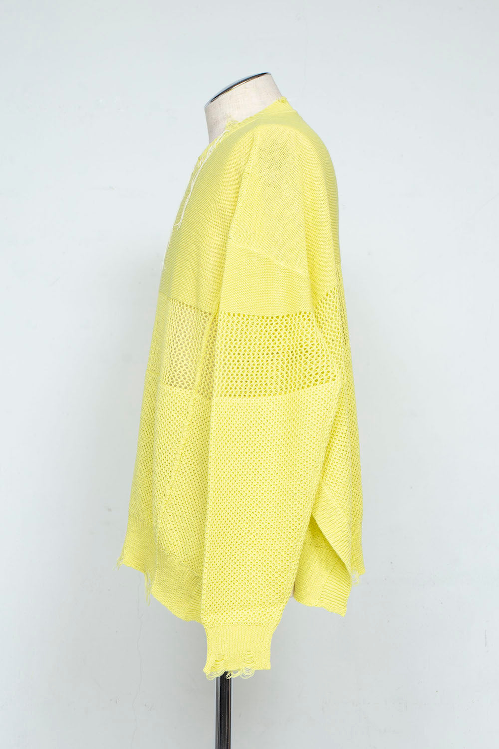 LB25SS-KNTE03 | Hand-stitched crushed summer knit | YELLOW